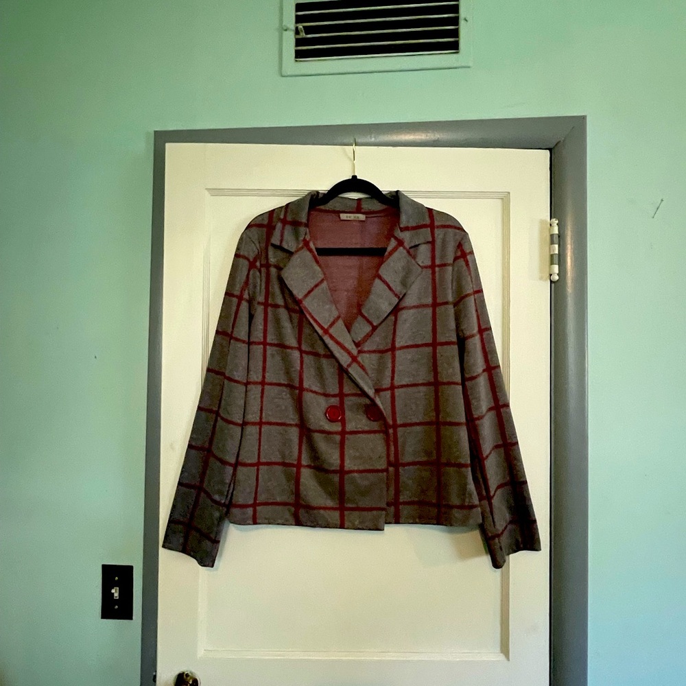 Jacket/blazer gray and black size large
